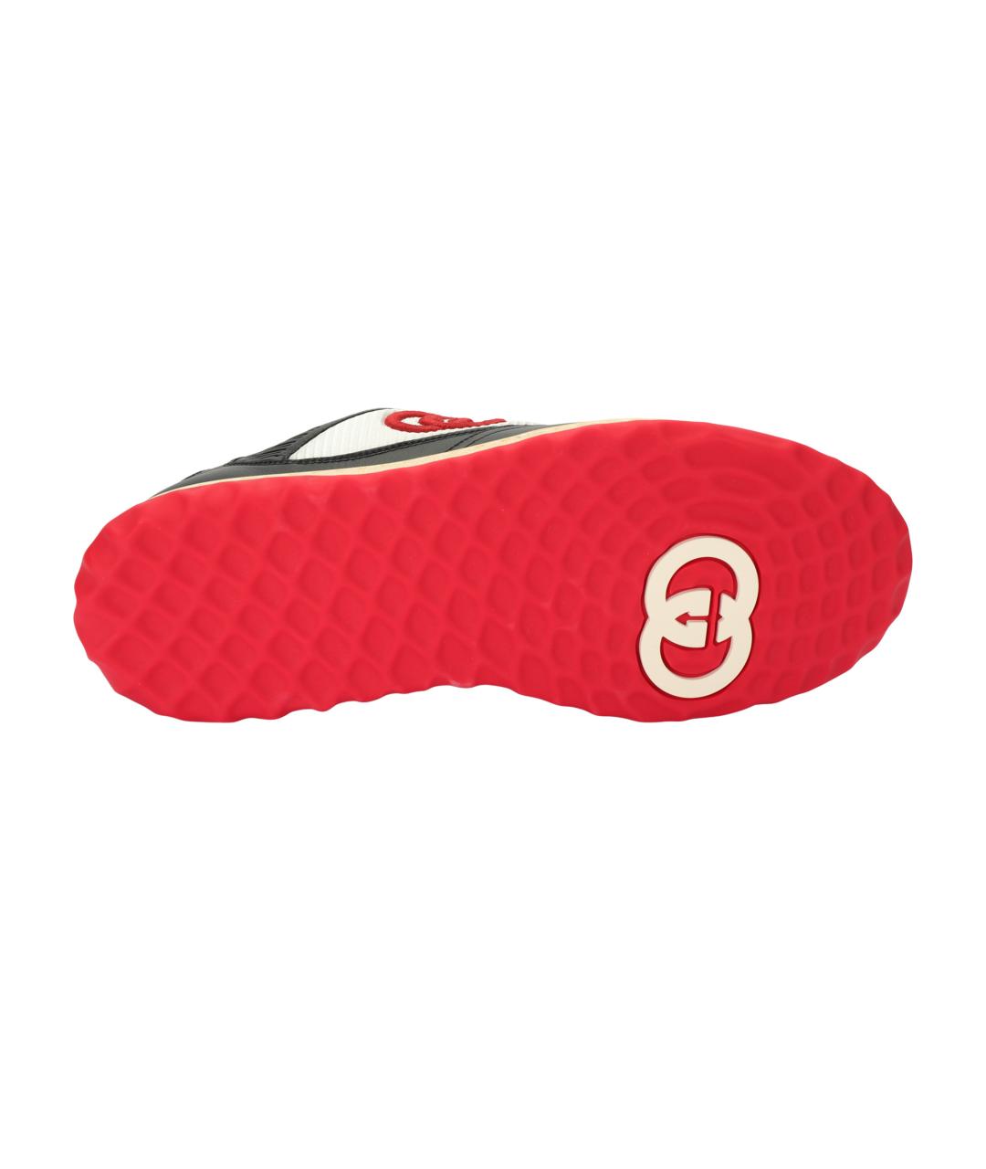 GUCCI Черные кожаные низкие кроссовки / кеды, фото 5