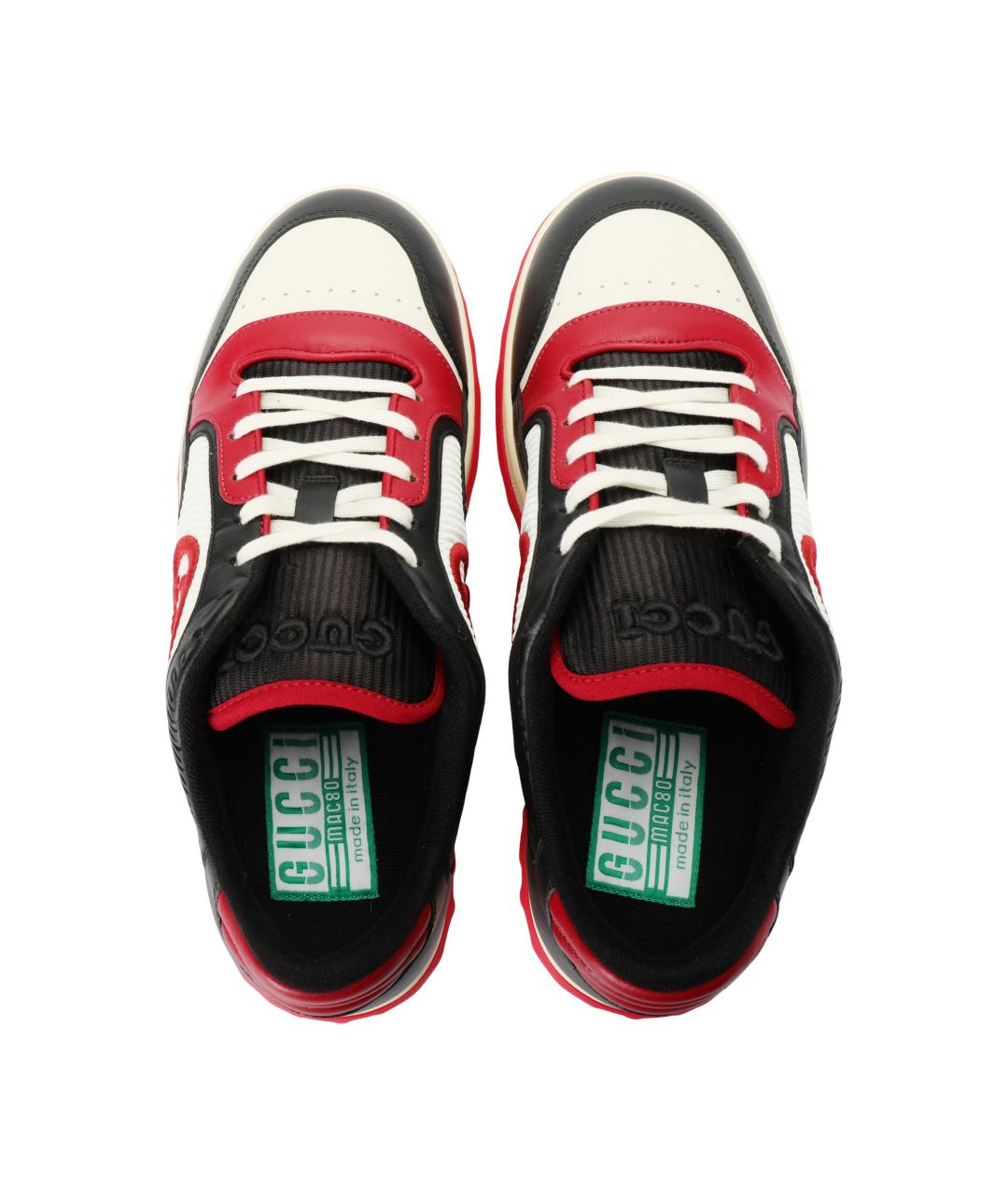 GUCCI Черные кожаные низкие кроссовки / кеды, фото 3