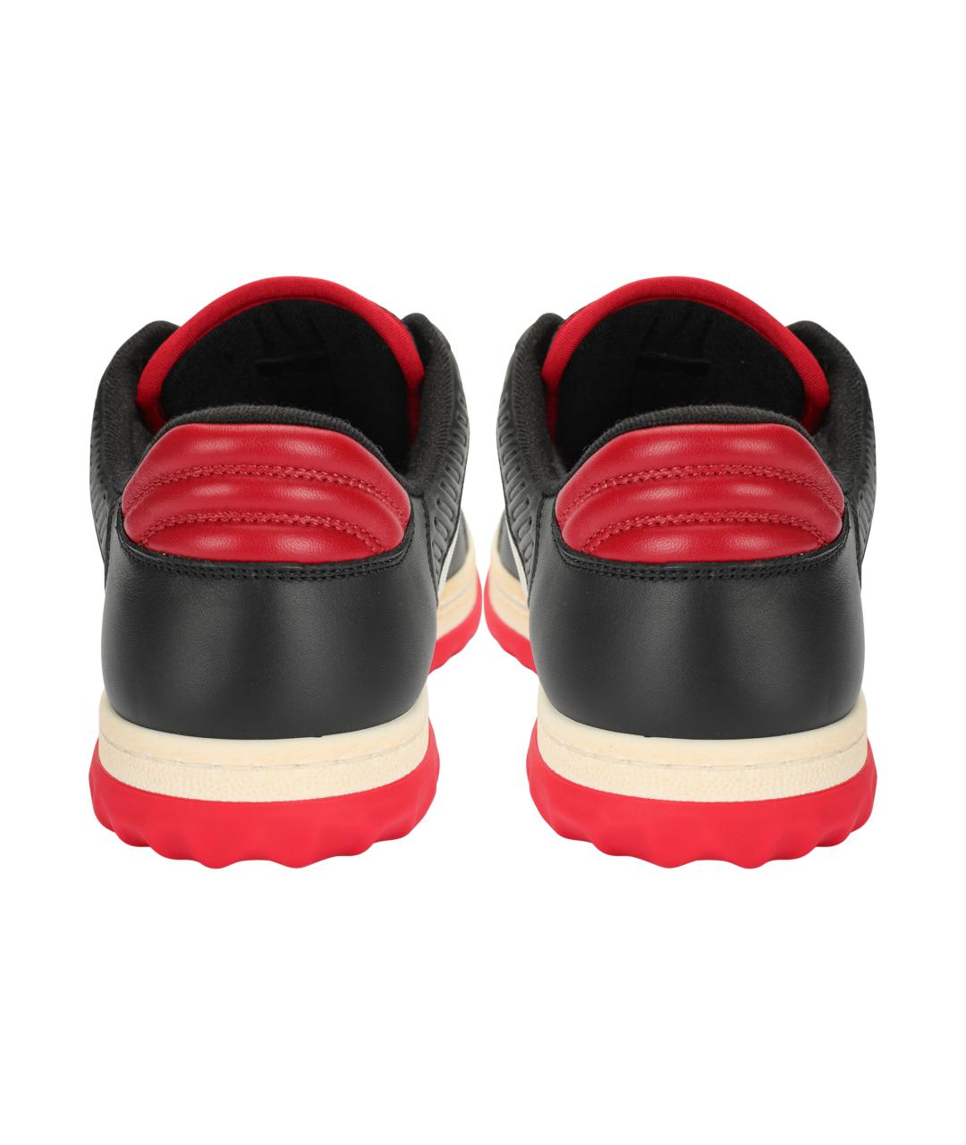 GUCCI Черные кожаные низкие кроссовки / кеды, фото 4