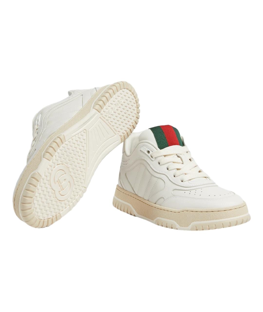 GUCCI Белые кожаные кеды, фото 5