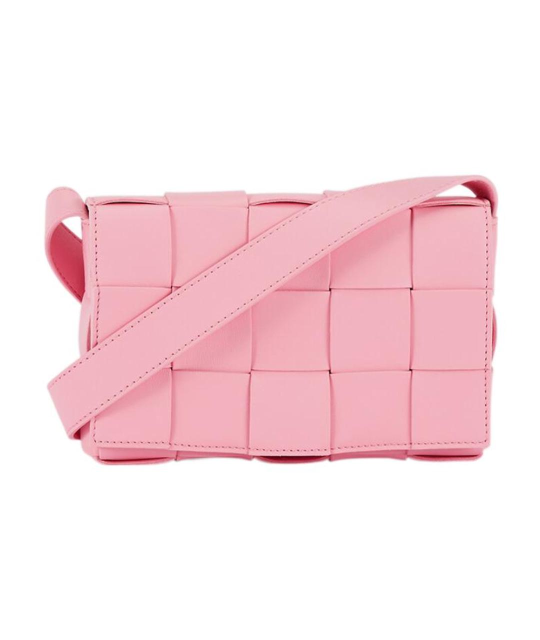 BOTTEGA VENETA Розовая кожаная сумка через плечо, фото 1