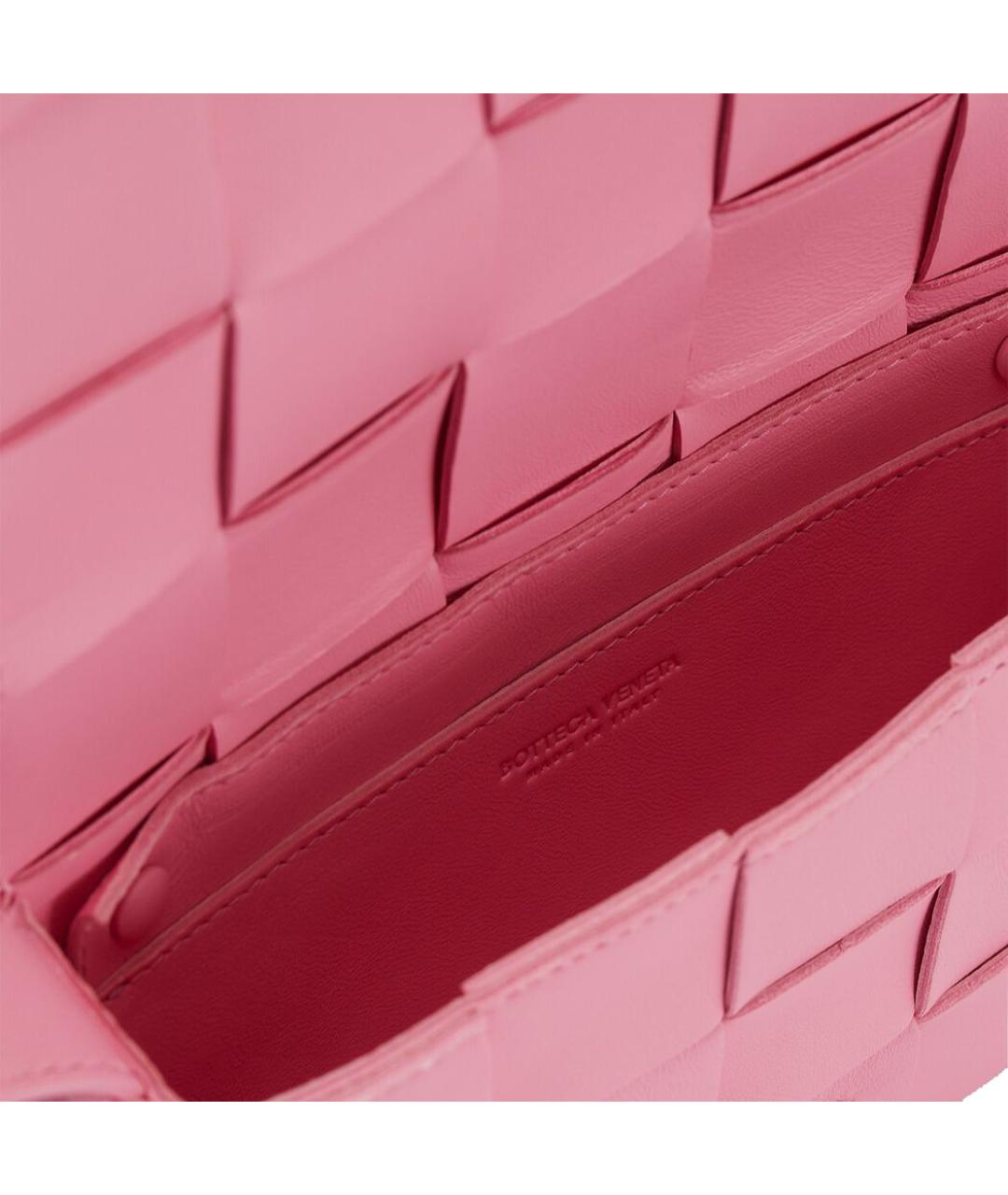 BOTTEGA VENETA Розовая кожаная сумка через плечо, фото 5