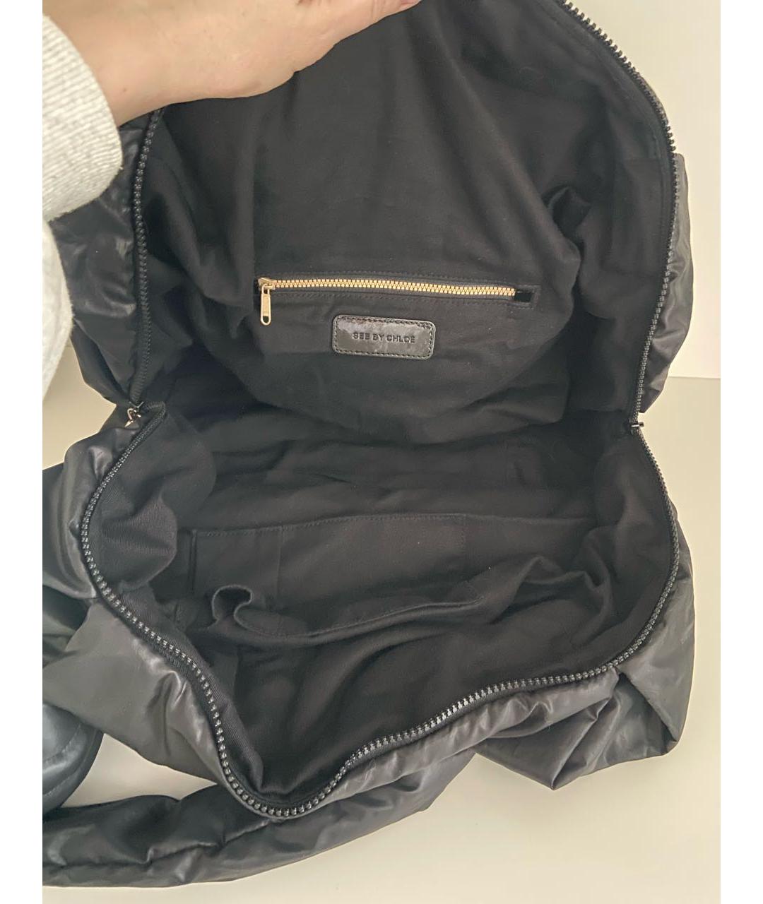 SEE BY CHLOE Черная сумка тоут, фото 4