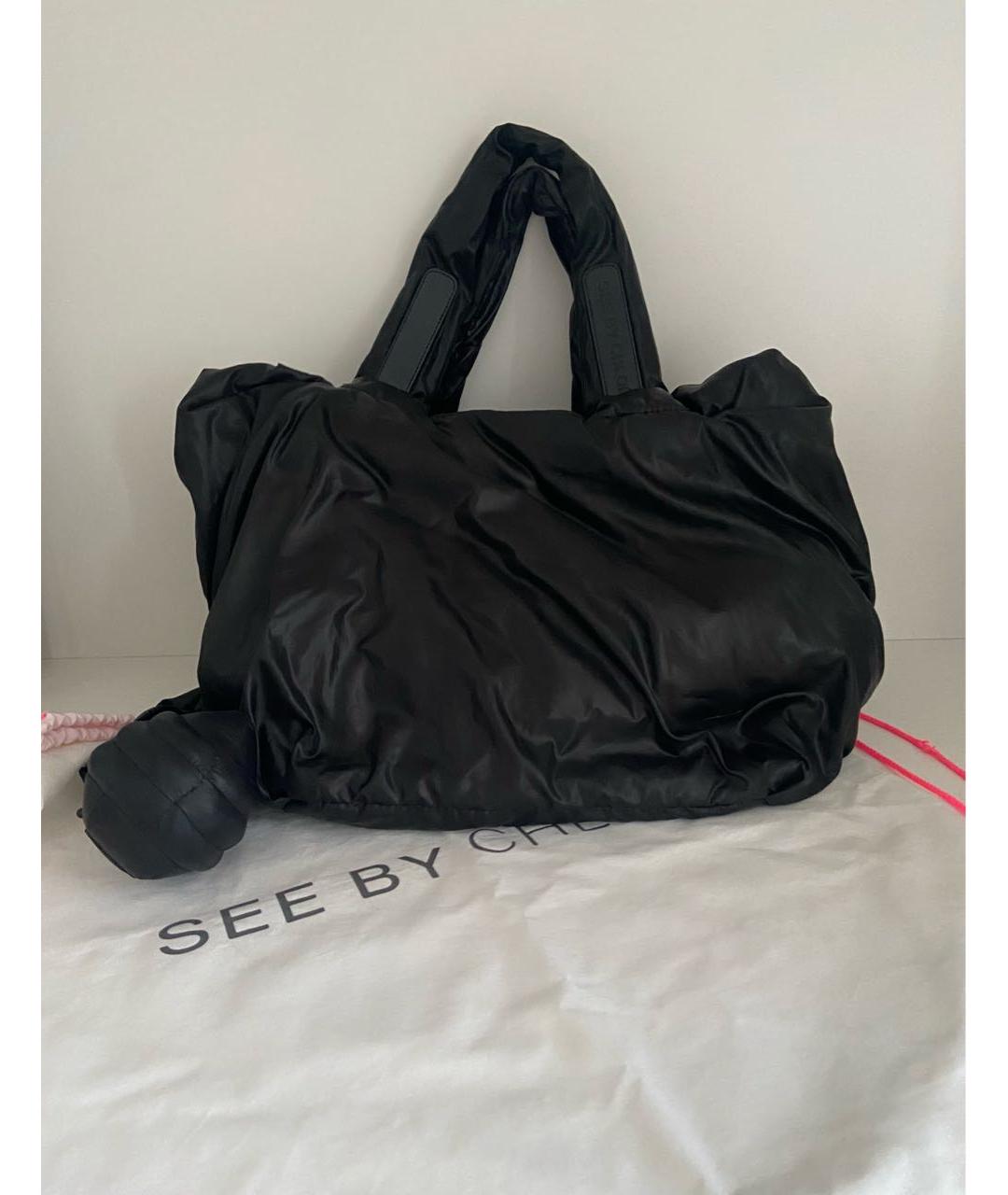 SEE BY CHLOE Черная сумка тоут, фото 7