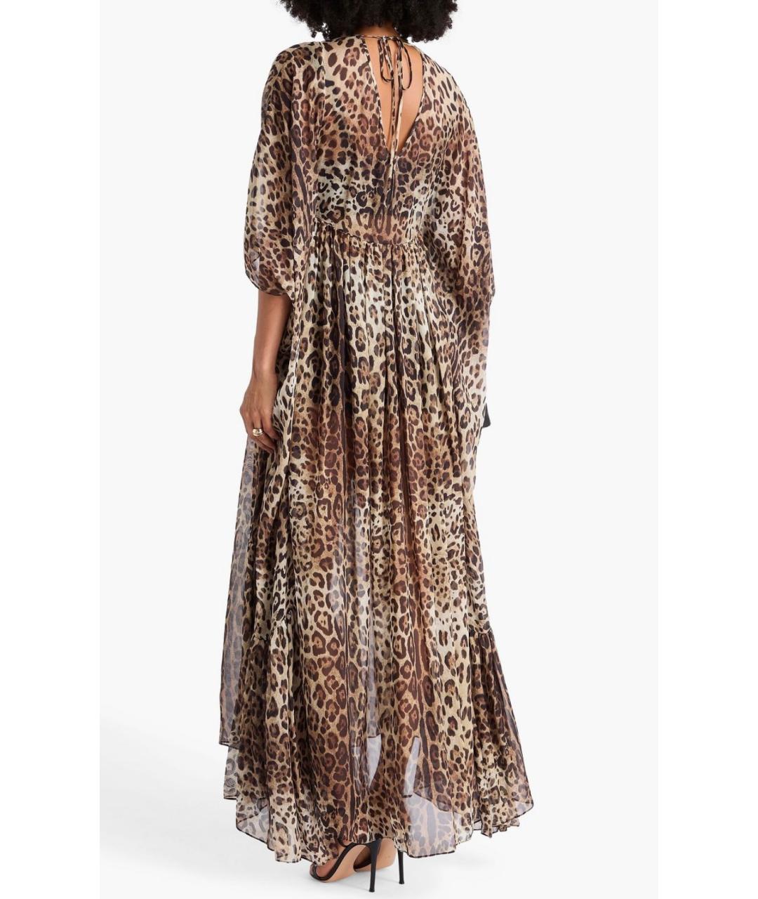 DOLCE&GABBANA Бежевое шелковое коктейльное платье, фото 3