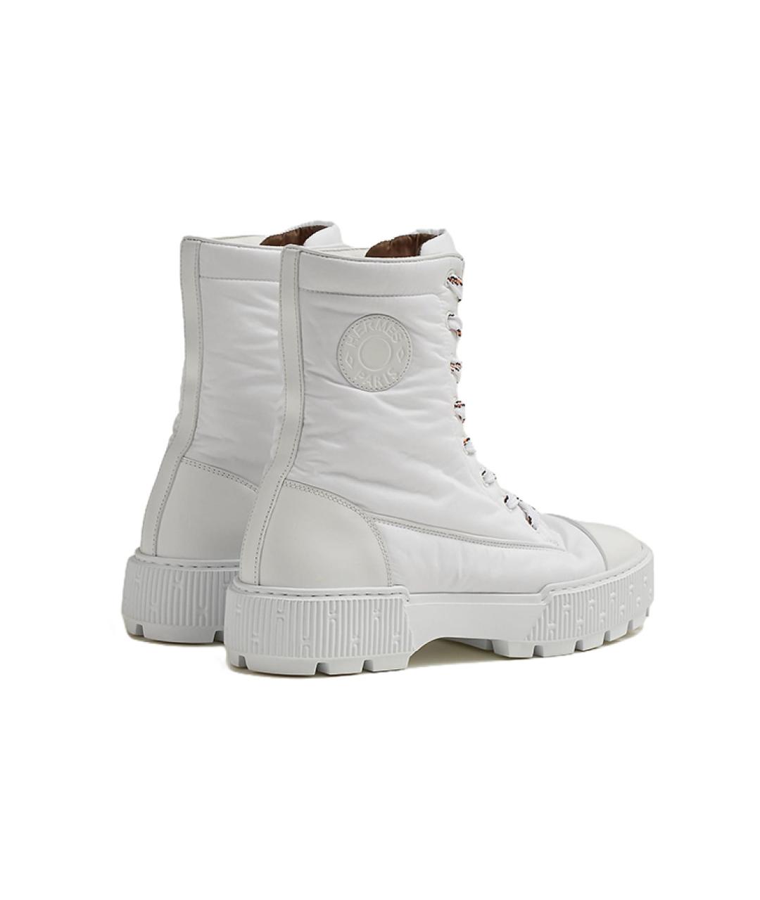 HERMES Белые кожаные ботинки, фото 3