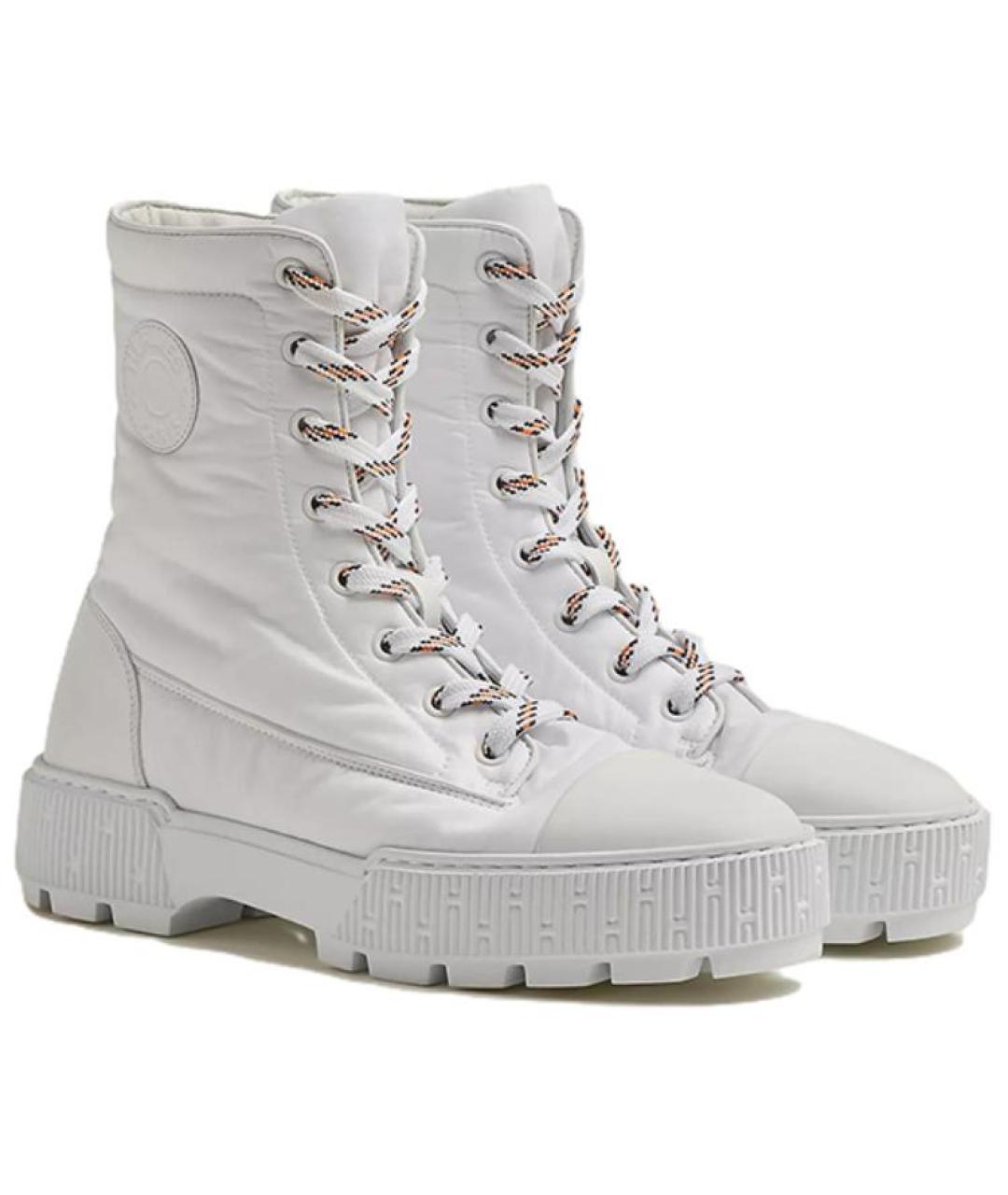 HERMES Белые кожаные ботинки, фото 2