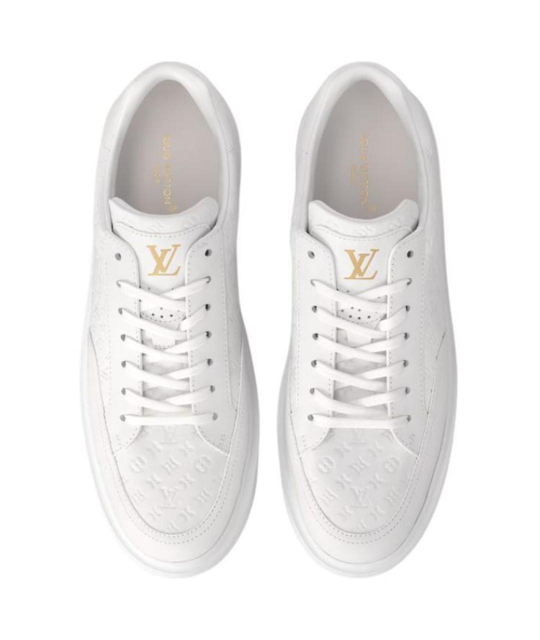 LOUIS VUITTON Белые кожаные низкие кроссовки / кеды, фото 4