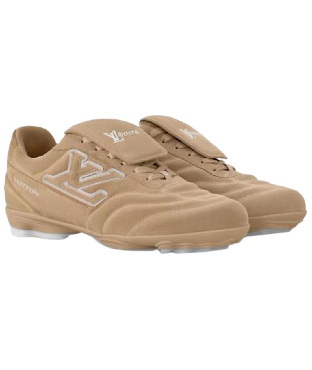 LOUIS VUITTON Коричневые кожаные кроссовки, фото 3