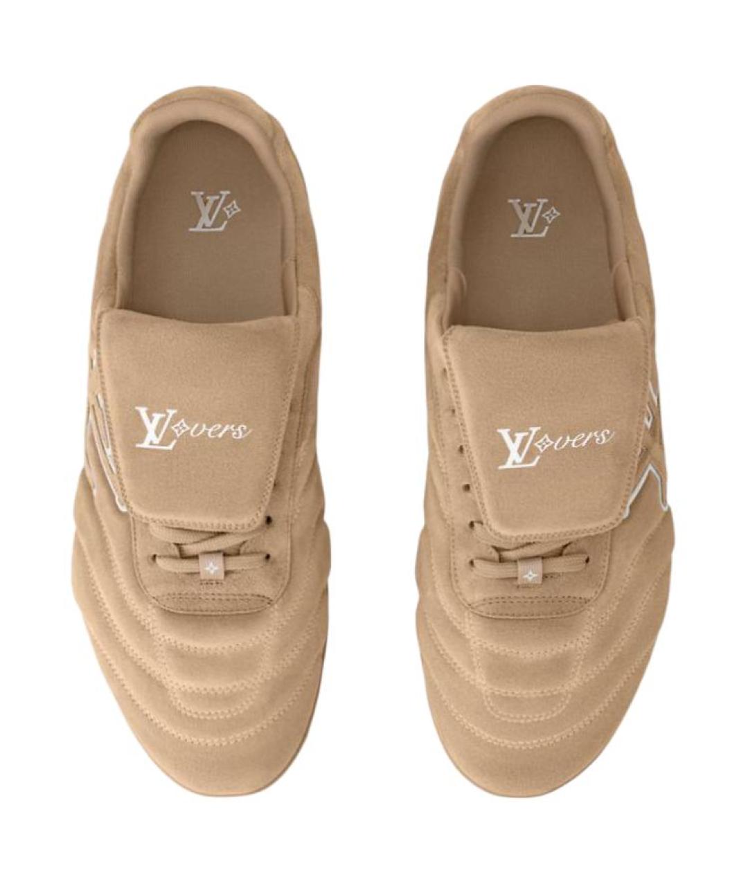 LOUIS VUITTON Коричневые кожаные кроссовки, фото 4