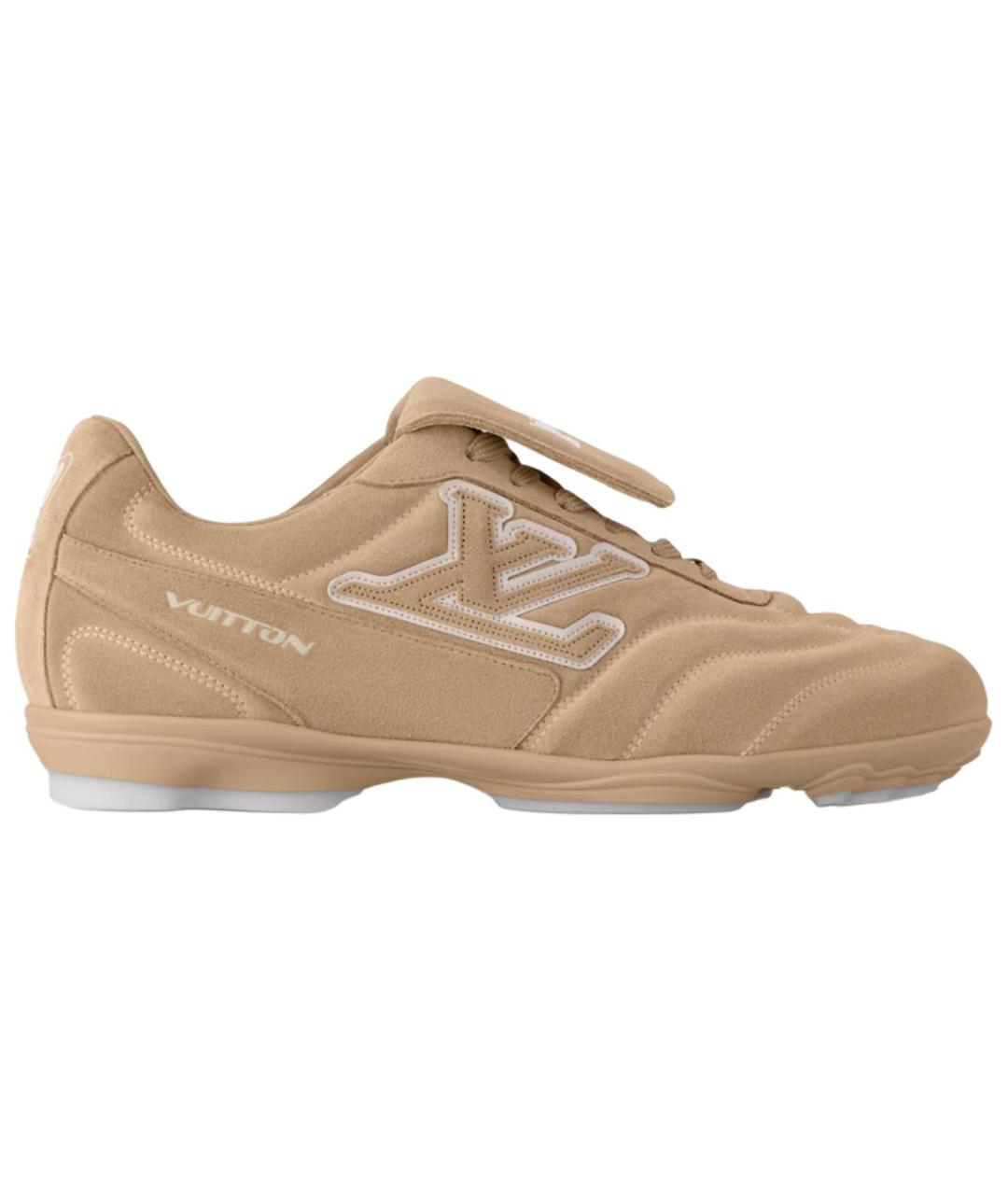 LOUIS VUITTON Коричневые кожаные кроссовки, фото 1