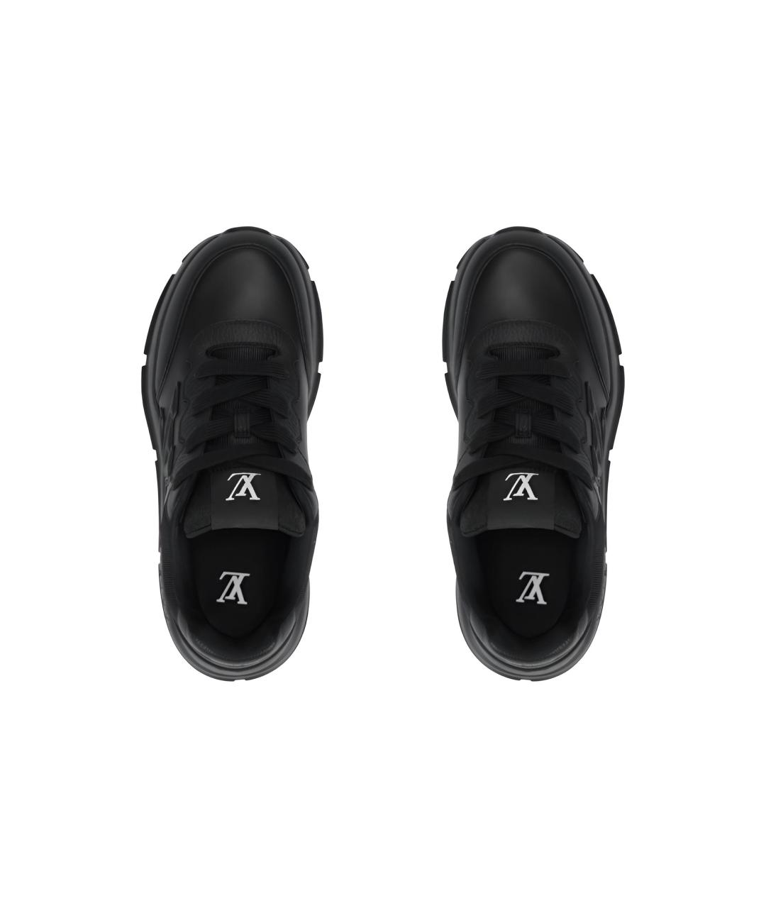 LOUIS VUITTON Черные кожаные высокие кроссовки / кеды, фото 2