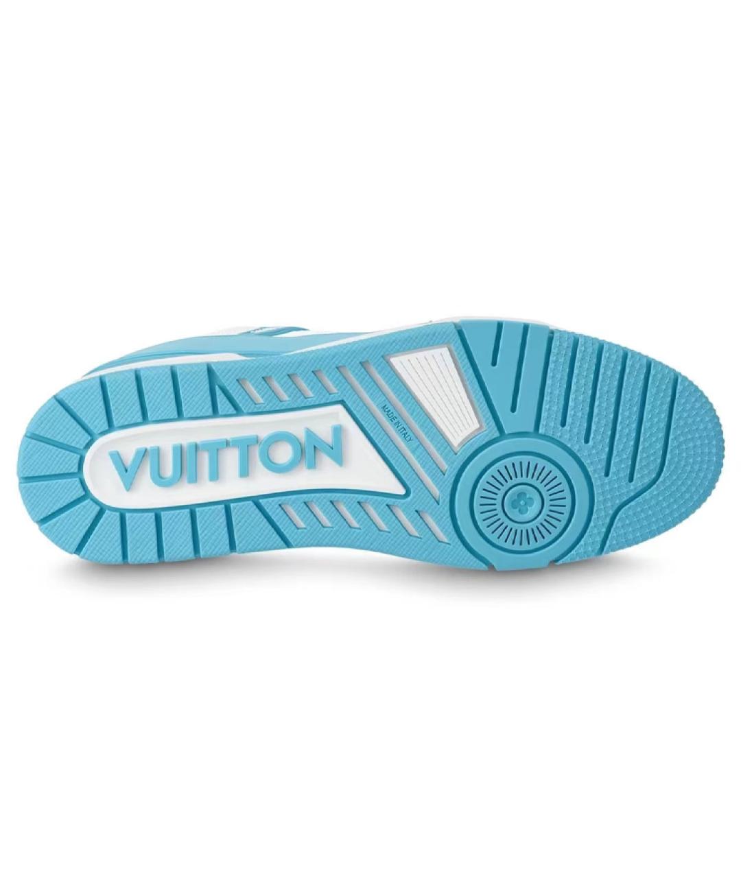 LOUIS VUITTON Синие кожаные кроссовки, фото 5
