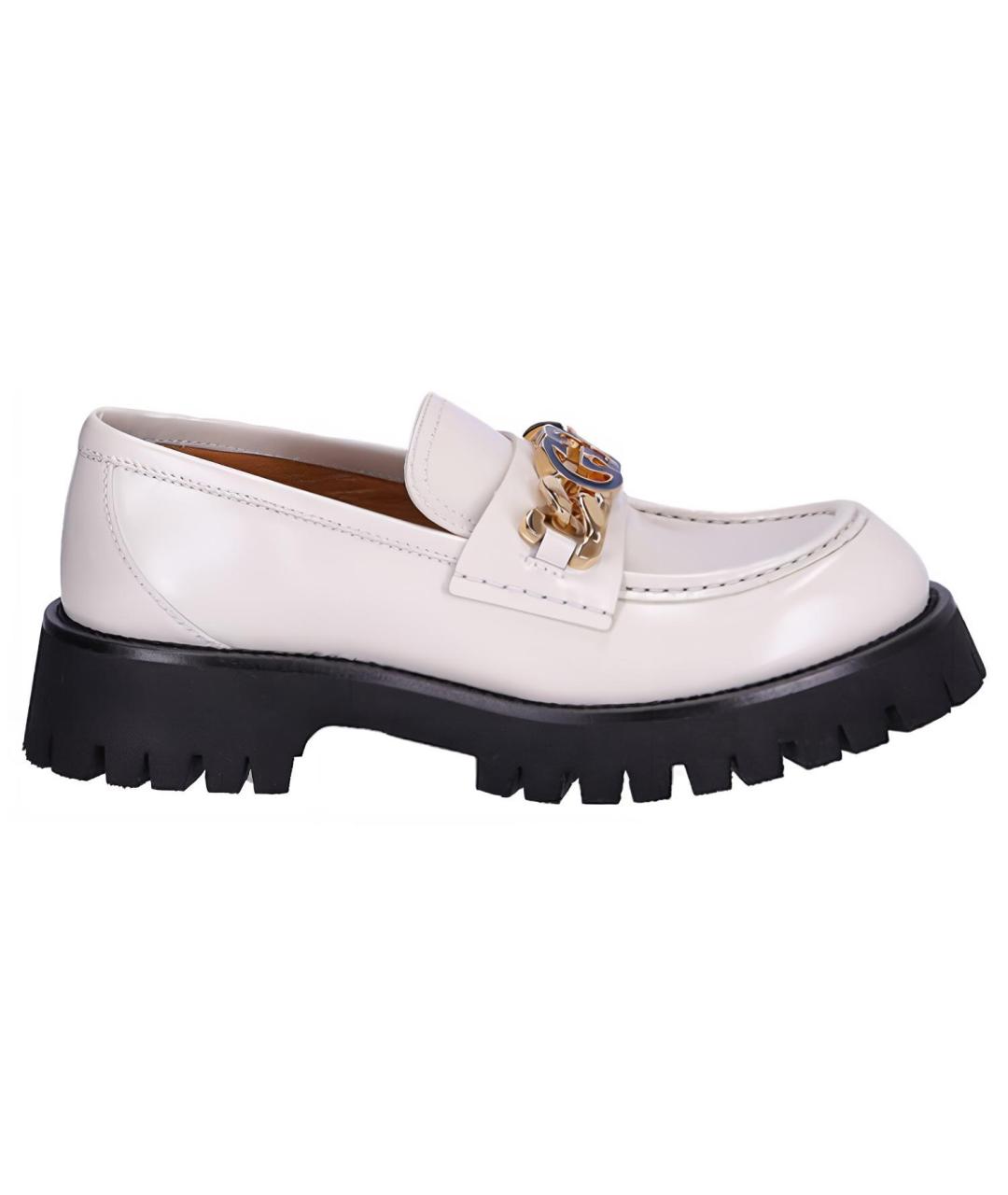 GUCCI Белые кожаные лоферы, фото 2