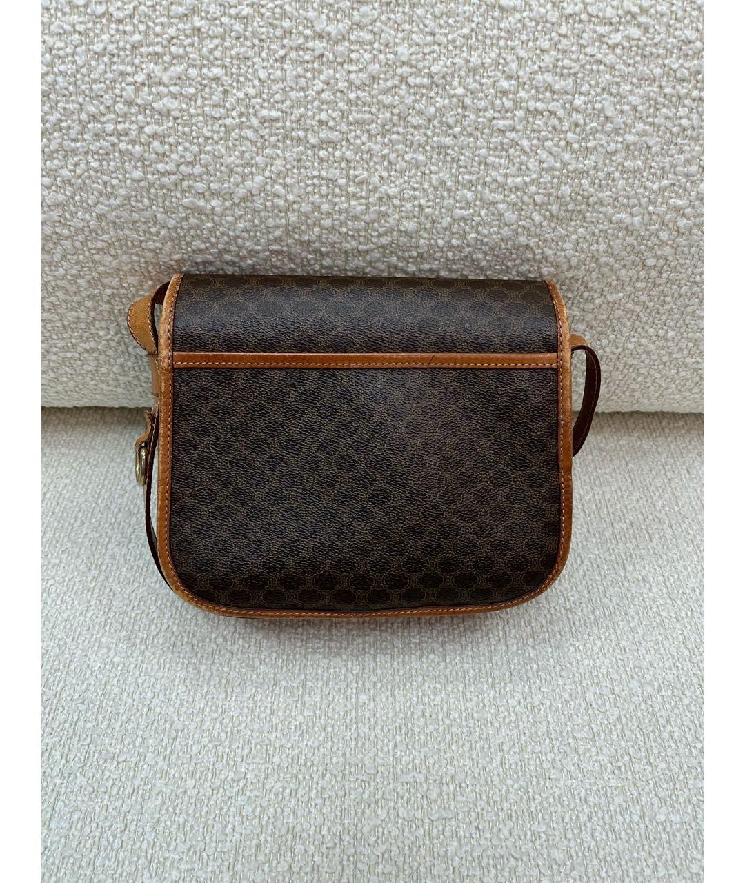 CELINE Коричневая кожаная сумка через плечо, фото 3