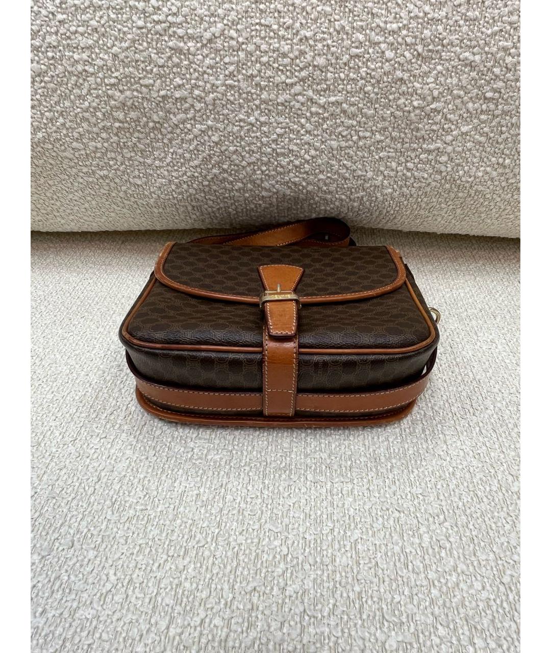 CELINE Коричневая кожаная сумка через плечо, фото 7