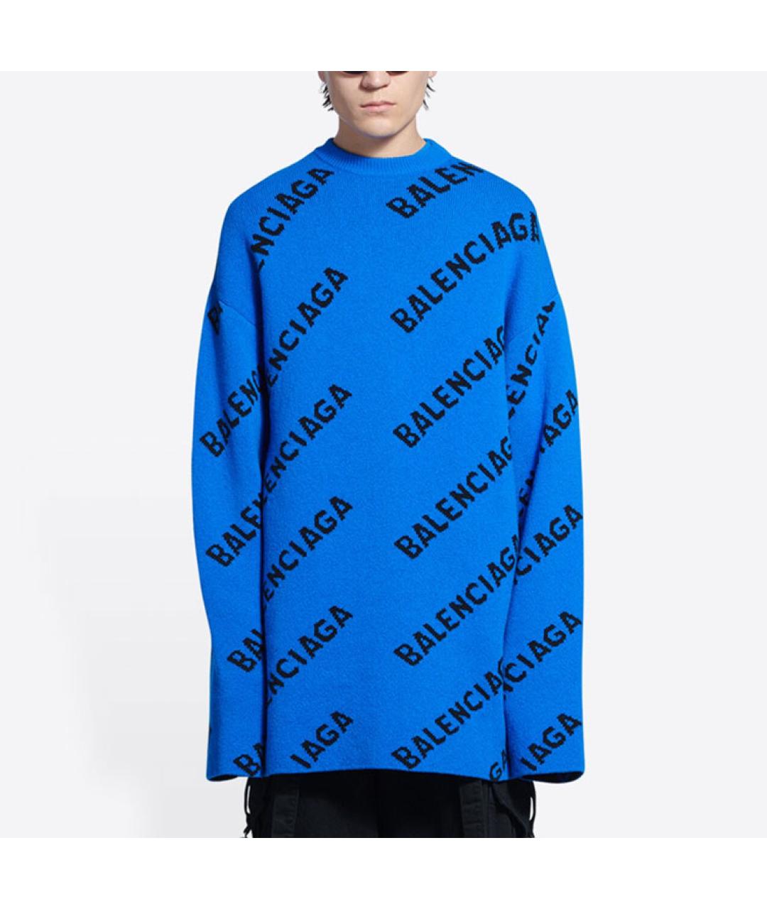 BALENCIAGA Синий джемпер / свитер, фото 3