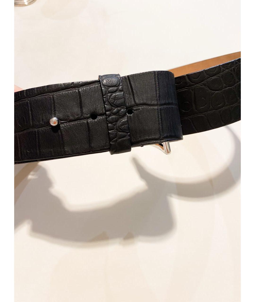 SPORTMAX Антрацитовый кожаный ремень, фото 7