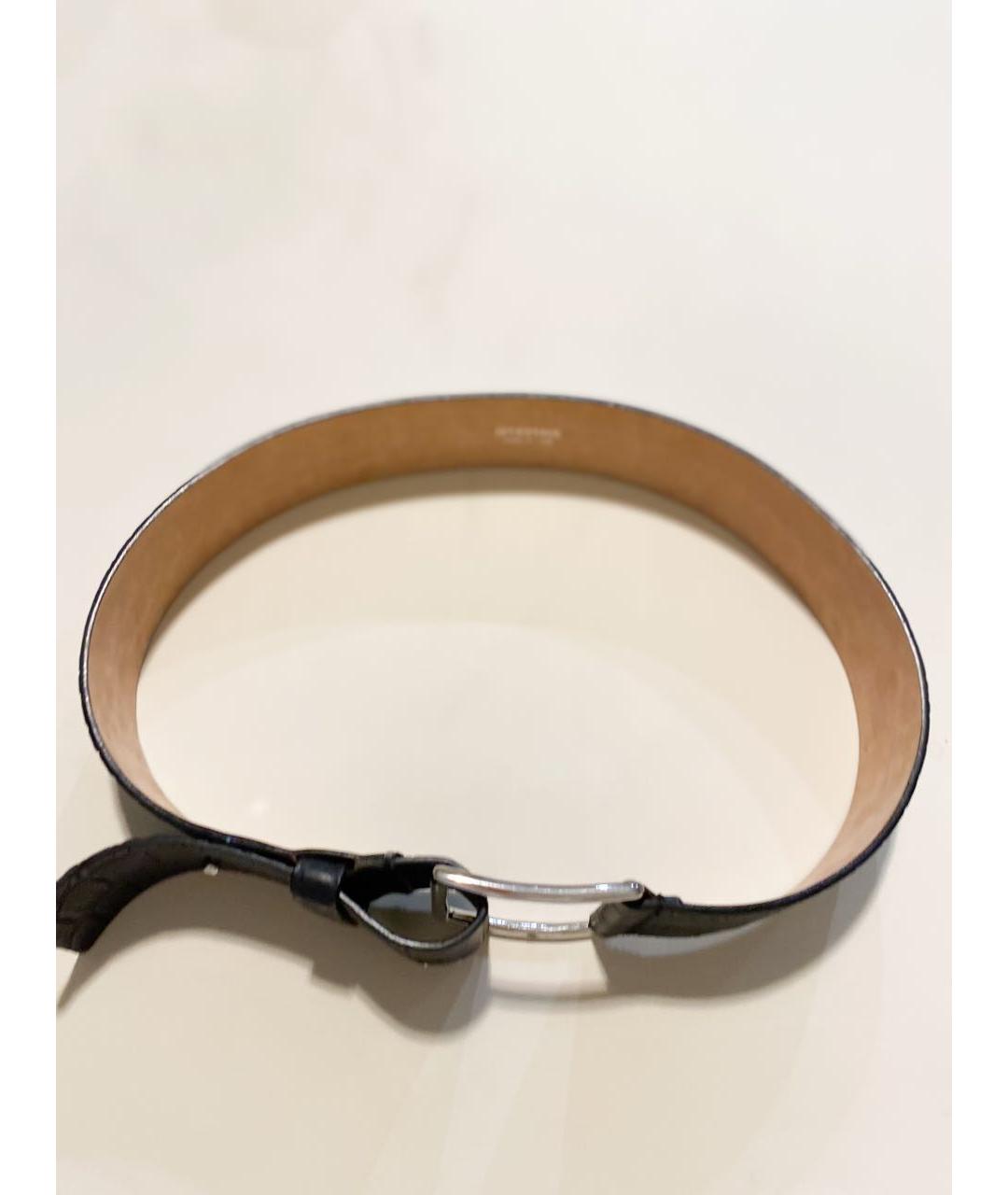 SPORTMAX Антрацитовый кожаный ремень, фото 5