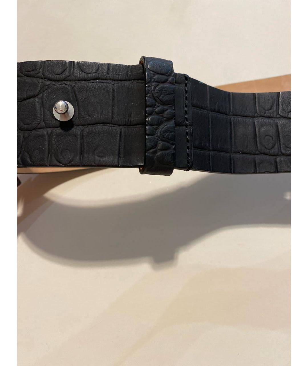 SPORTMAX Антрацитовый кожаный ремень, фото 8