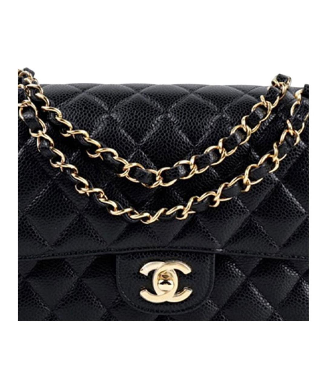 CHANEL Черная кожаная сумка через плечо, фото 5