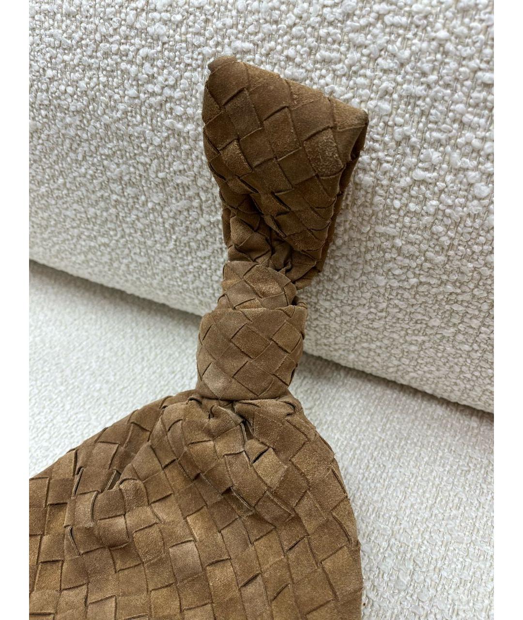 BOTTEGA VENETA Коричневая замшевая сумка с короткими ручками, фото 8
