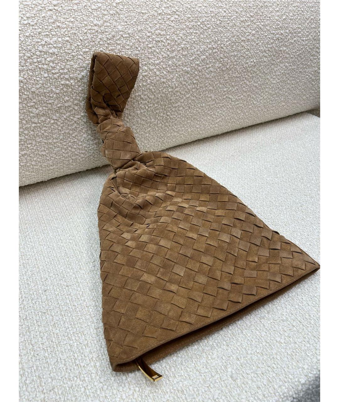 BOTTEGA VENETA Коричневая замшевая сумка с короткими ручками, фото 7