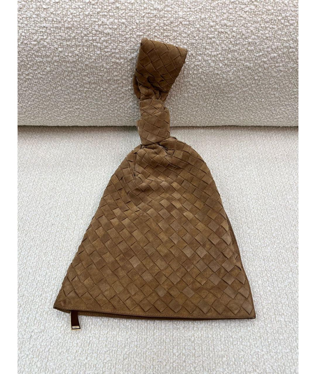 BOTTEGA VENETA Коричневая замшевая сумка с короткими ручками, фото 9