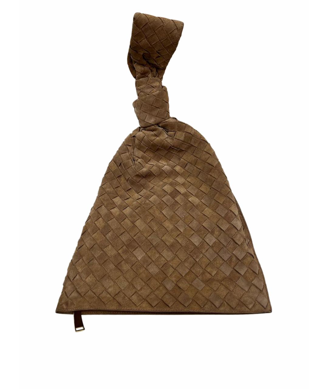 BOTTEGA VENETA Коричневая замшевая сумка с короткими ручками, фото 1