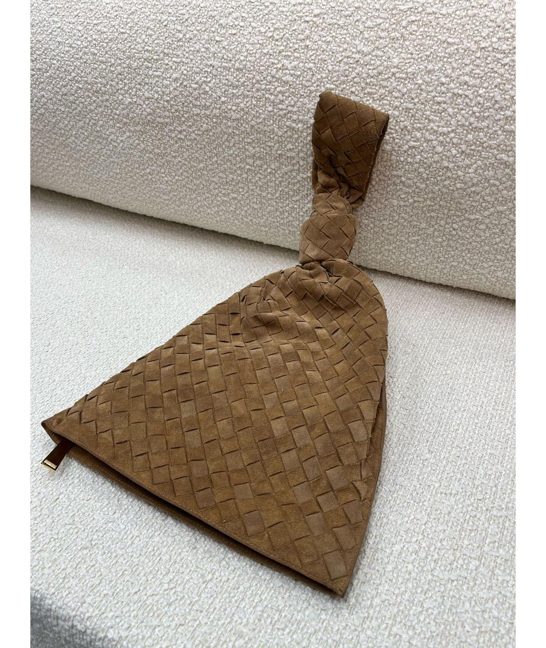 BOTTEGA VENETA Коричневая замшевая сумка с короткими ручками, фото 2