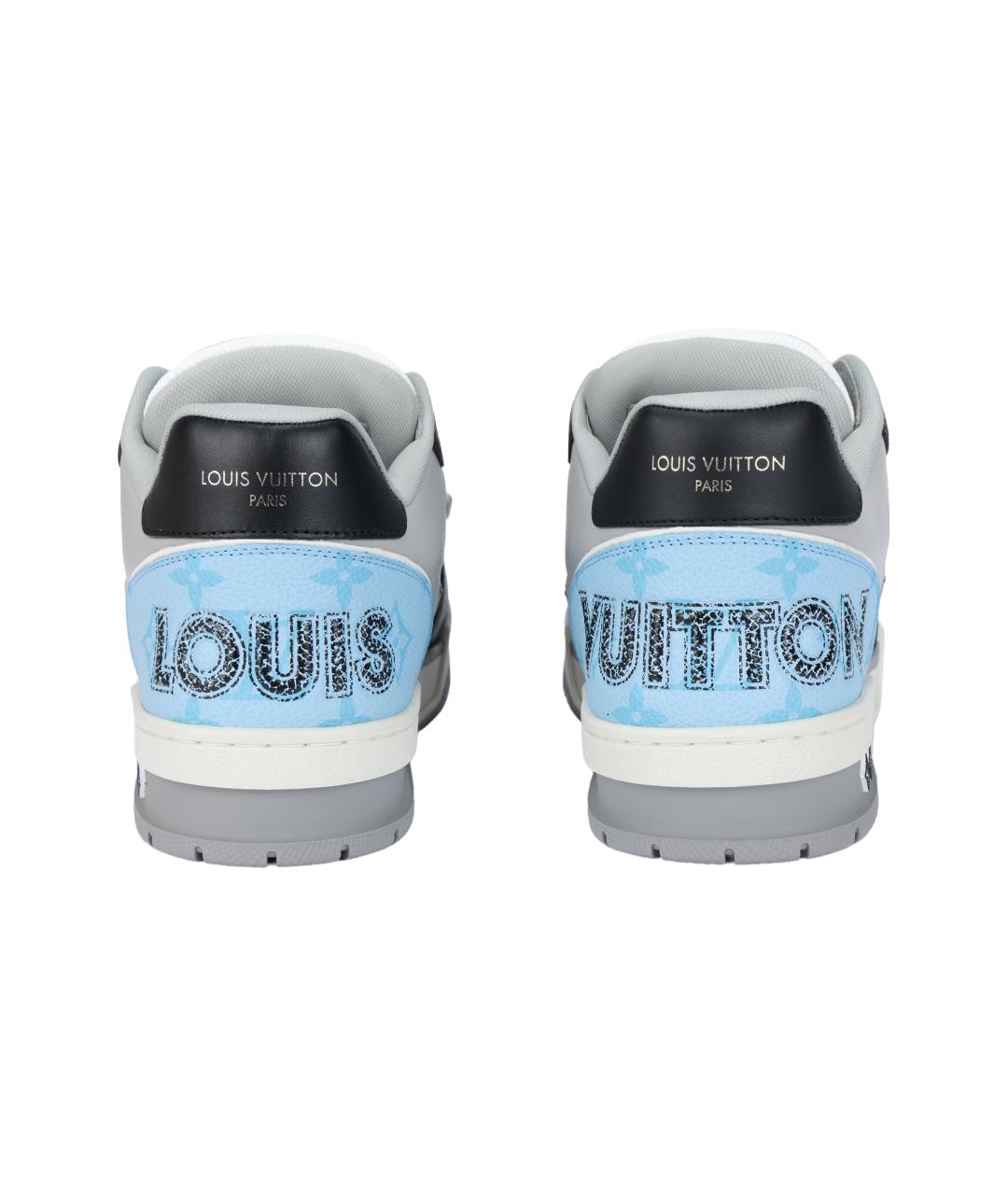 LOUIS VUITTON Синие кожаные низкие кроссовки / кеды, фото 5