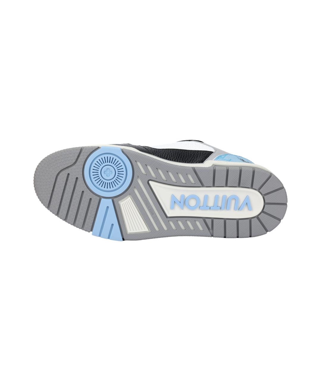 LOUIS VUITTON Синие кожаные низкие кроссовки / кеды, фото 6