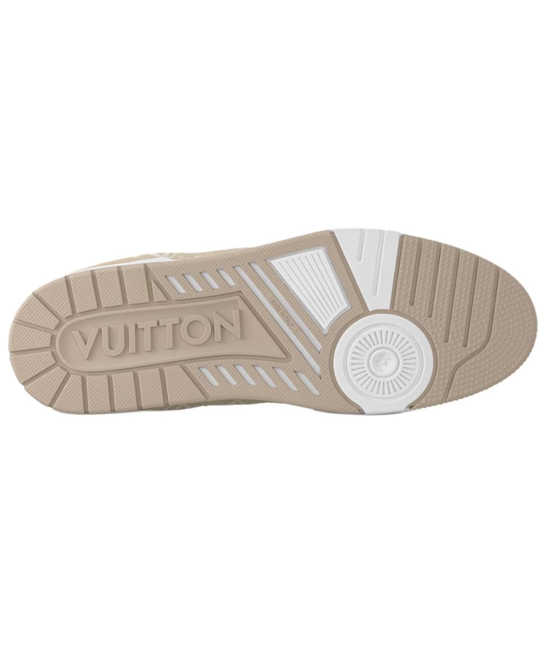 LOUIS VUITTON Бежевые кожаные низкие кроссовки / кеды, фото 6