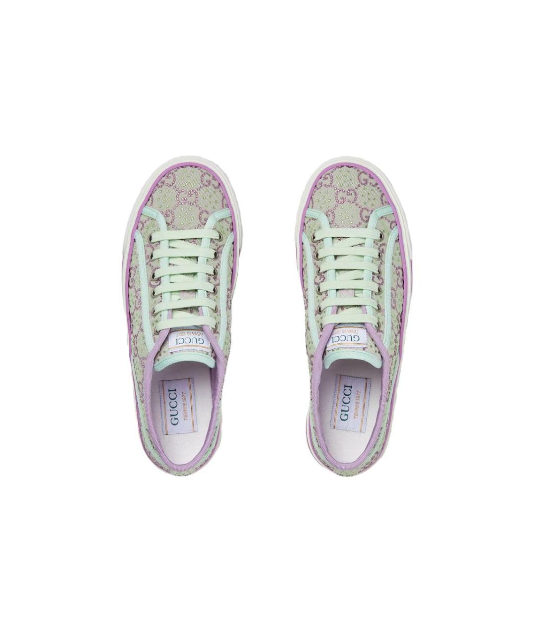 GUCCI Зеленые текстильные кеды, фото 5