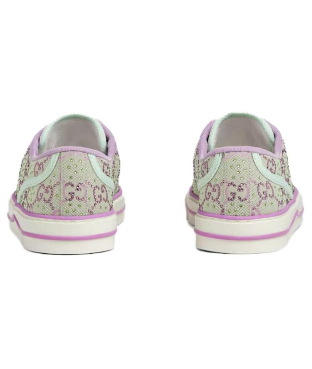 GUCCI Зеленые текстильные кеды, фото 4