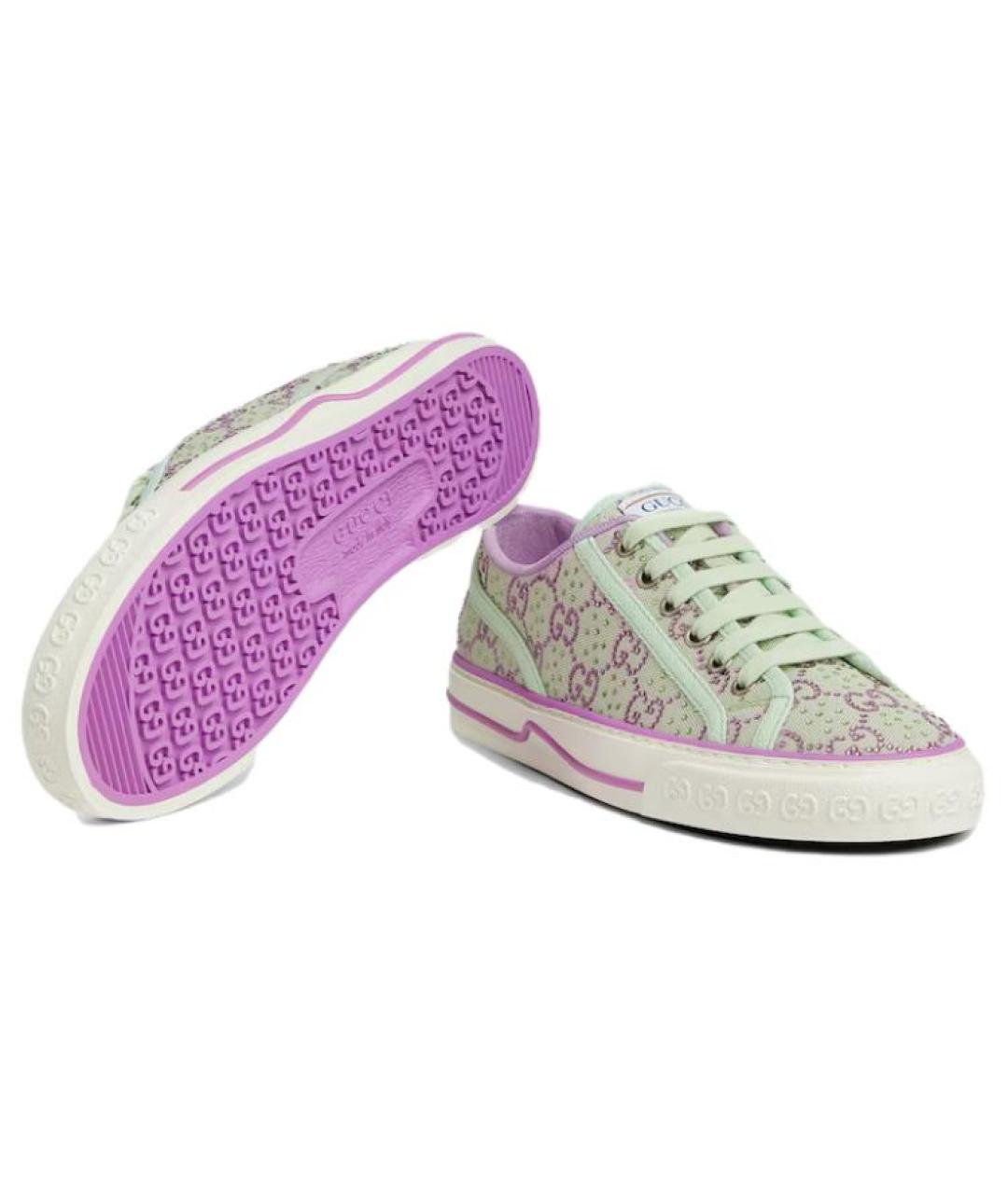 GUCCI Зеленые текстильные кеды, фото 6