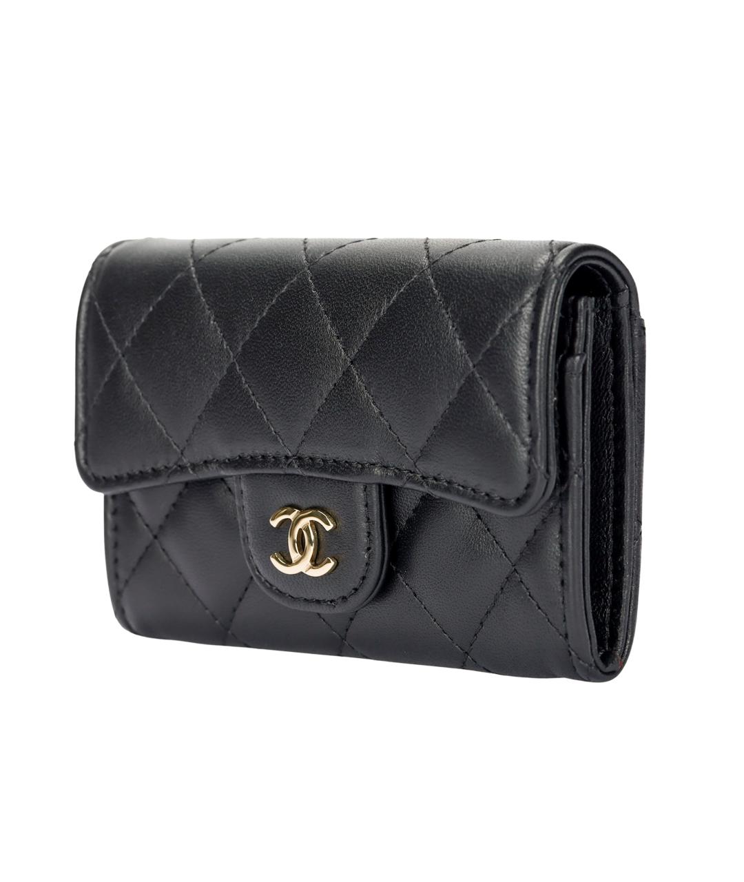 CHANEL Черный кожаный кошелек, фото 2