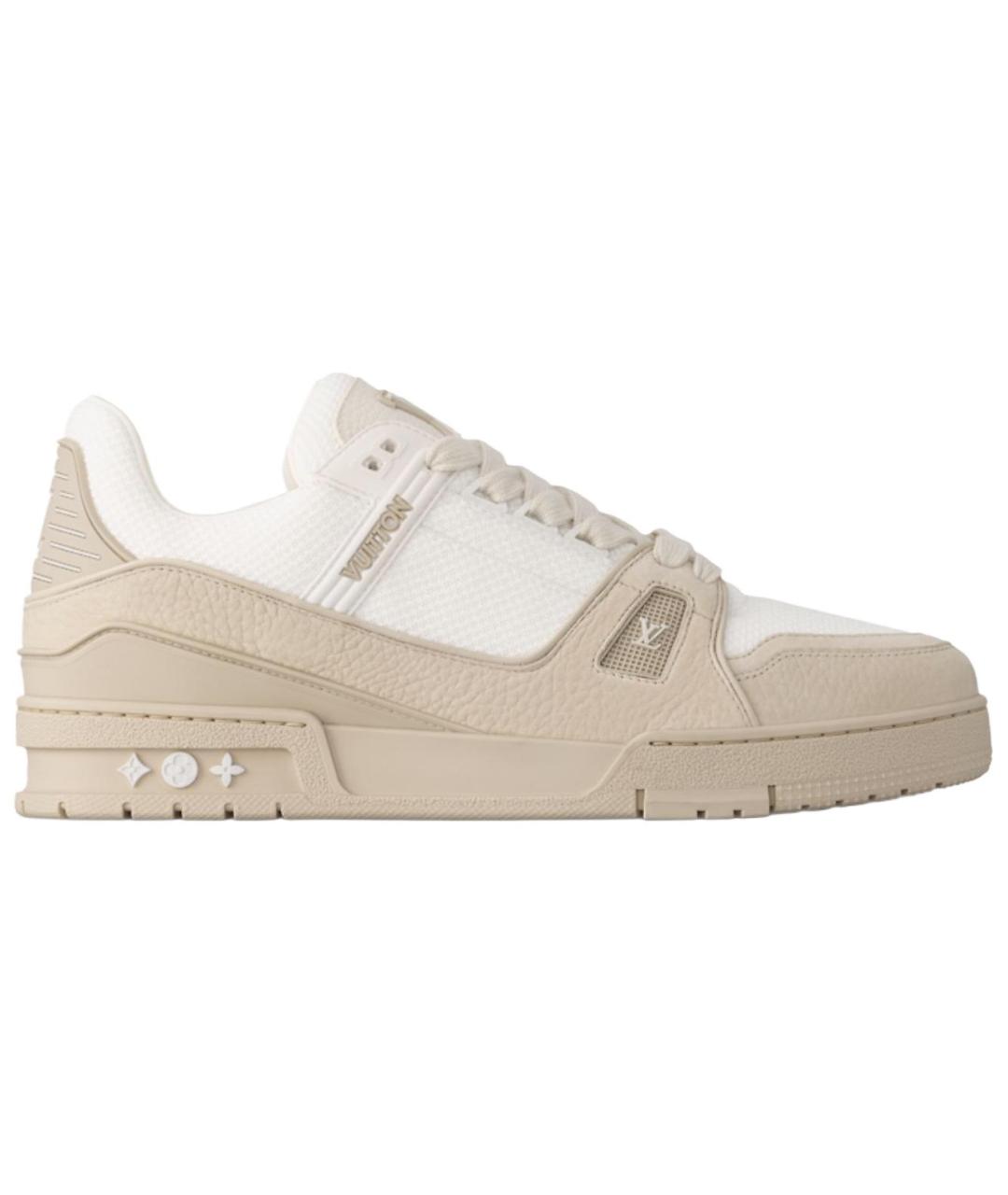 LOUIS VUITTON Бежевые кожаные низкие кроссовки / кеды, фото 1