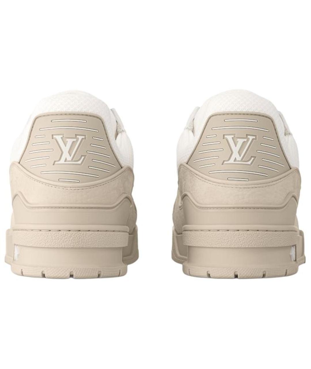 LOUIS VUITTON Бежевые кожаные низкие кроссовки / кеды, фото 5