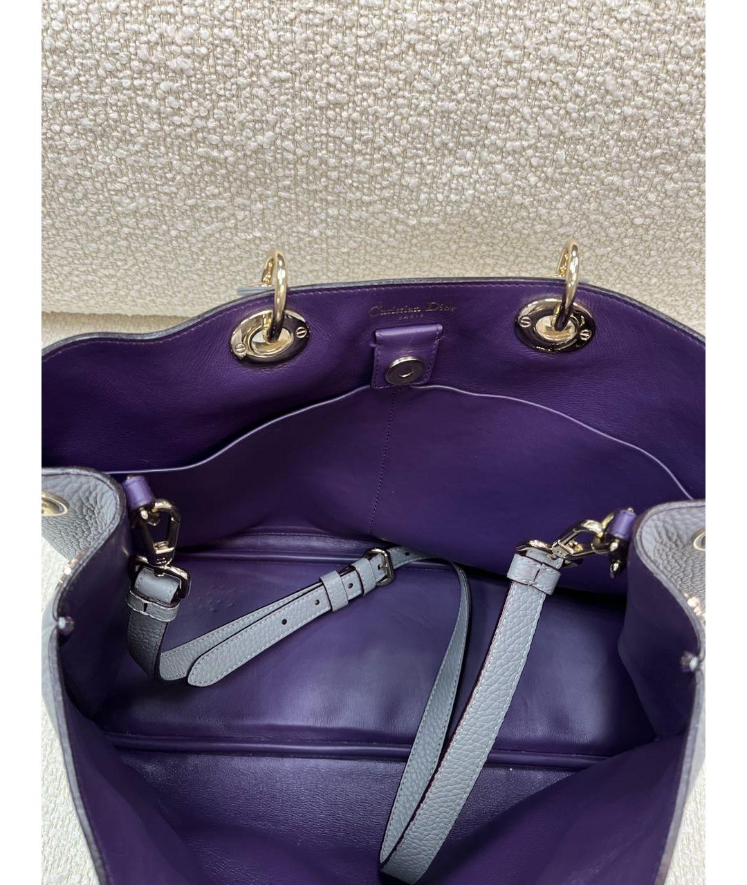 CHRISTIAN DIOR Антрацитовая кожаная сумка с короткими ручками, фото 4