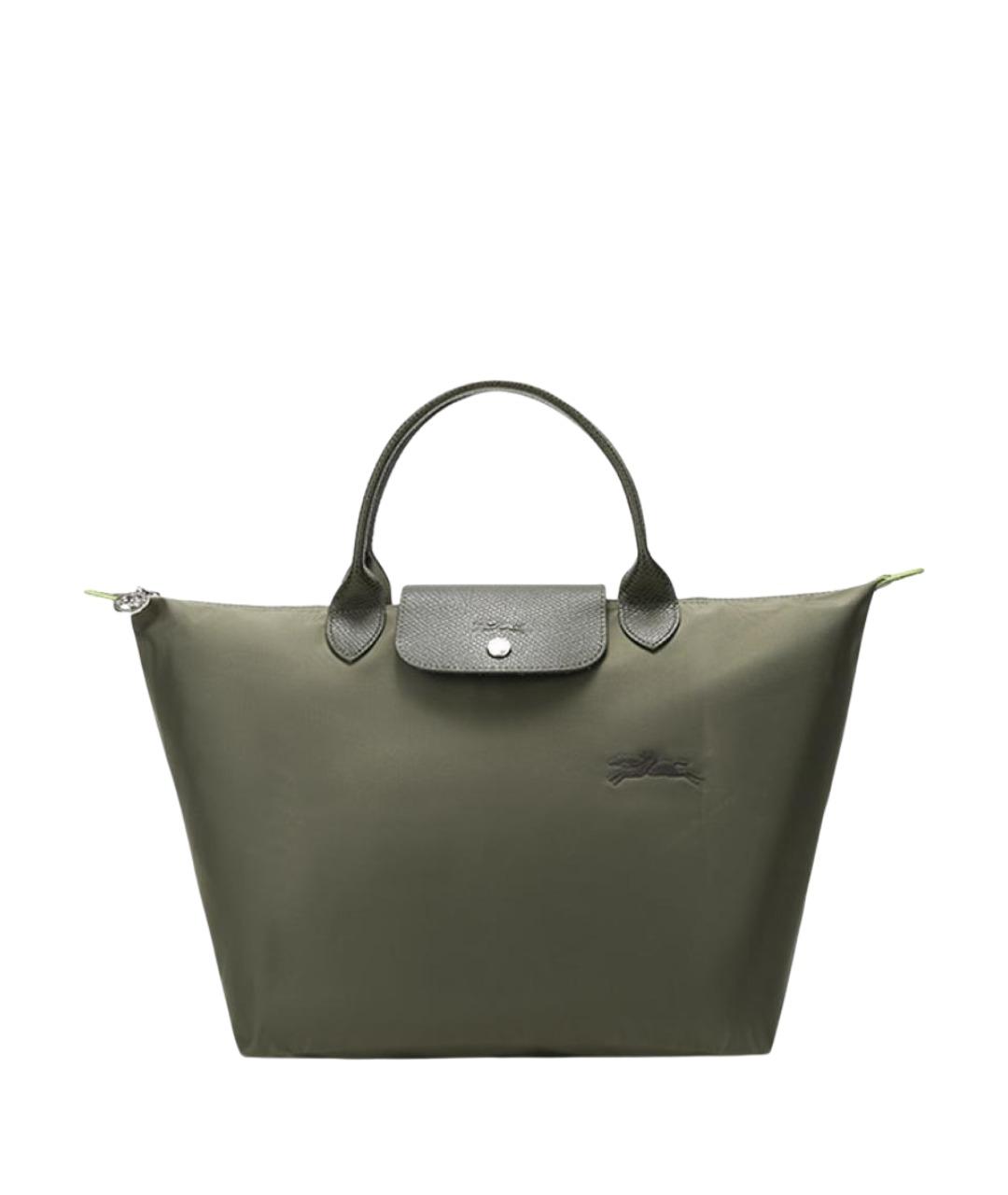 LONGCHAMP Хаки тканевая сумка через плечо, фото 1