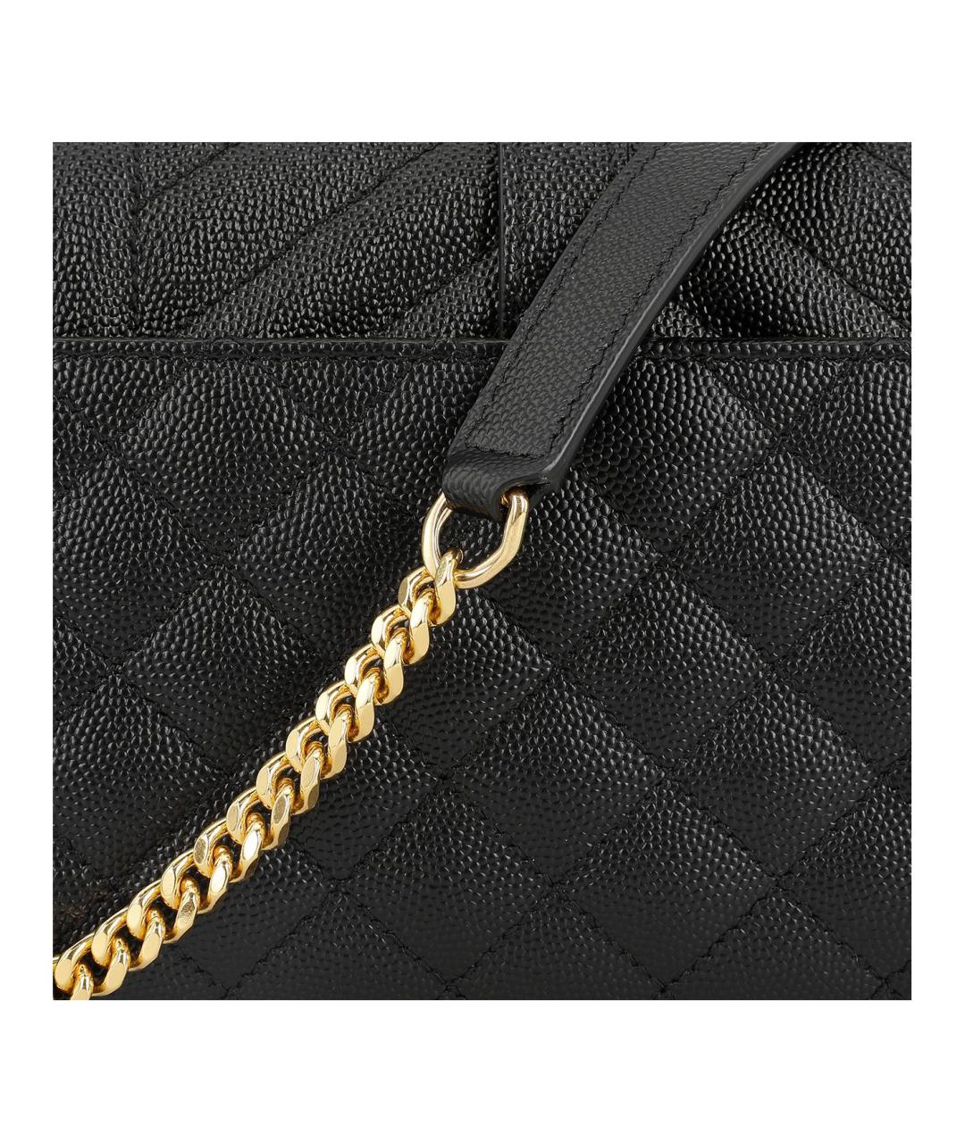 SAINT LAURENT Черная кожаная сумка через плечо, фото 7