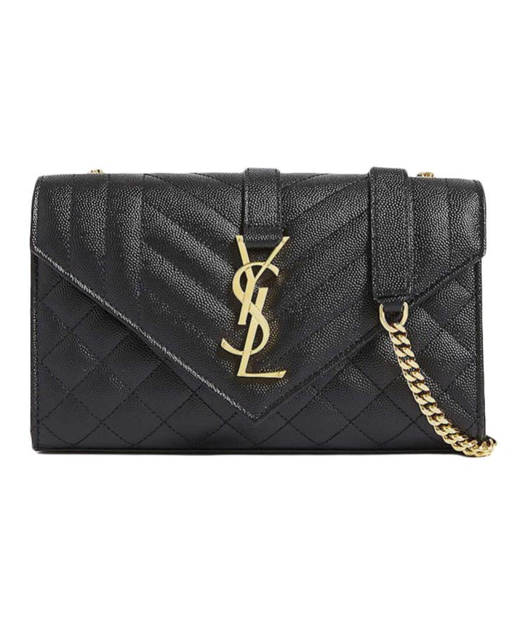 SAINT LAURENT Черная кожаная сумка через плечо, фото 1