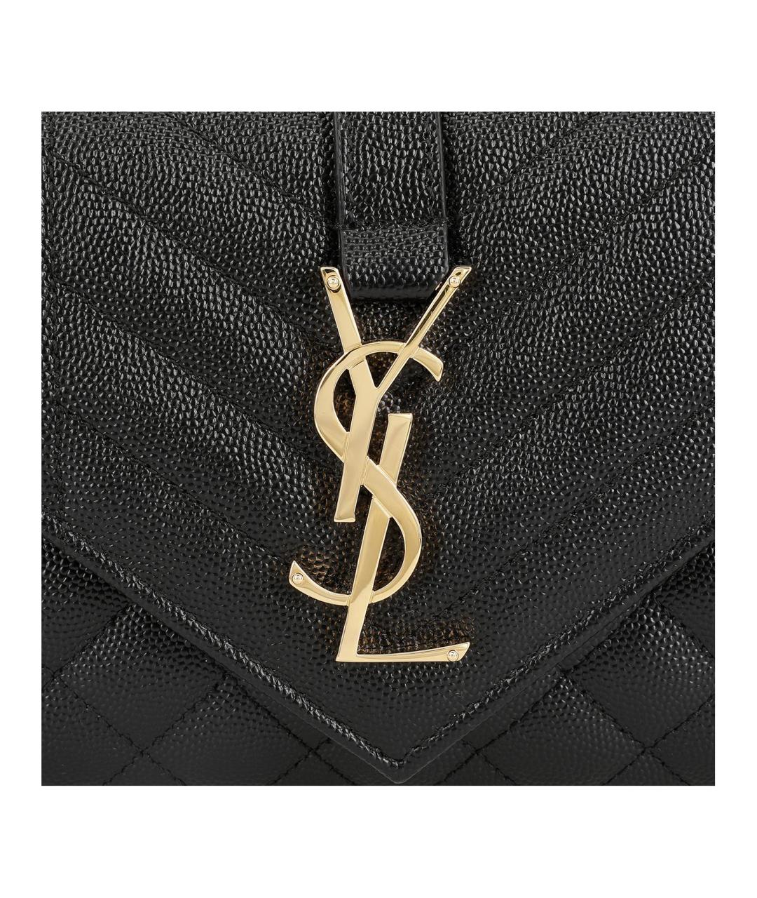 SAINT LAURENT Черная кожаная сумка через плечо, фото 8