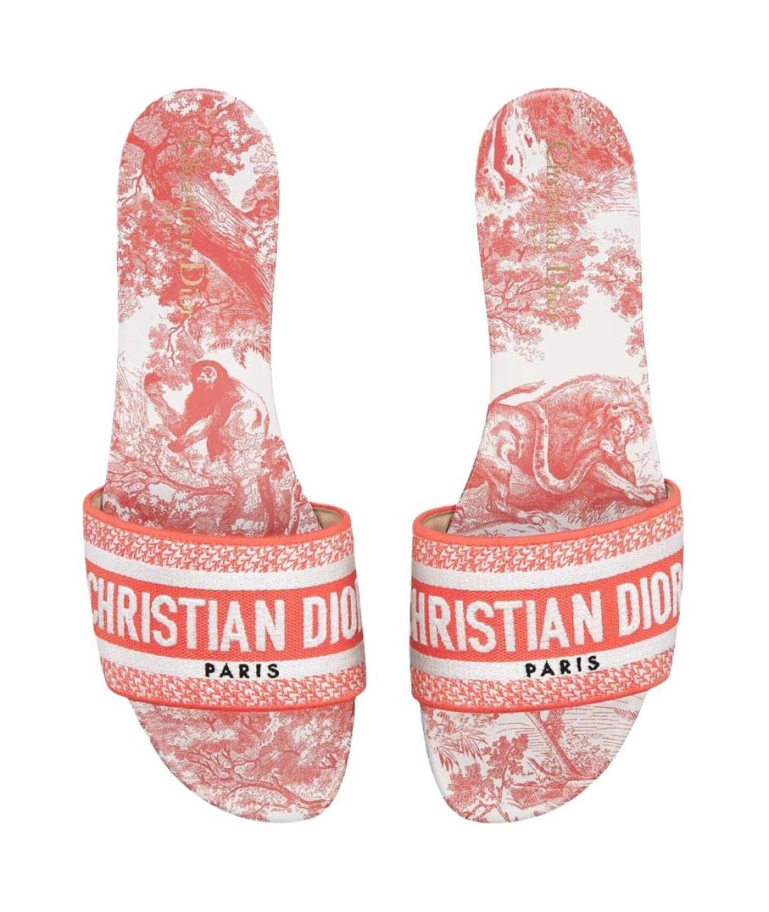 CHRISTIAN DIOR Розовые текстильные сандалии, фото 5