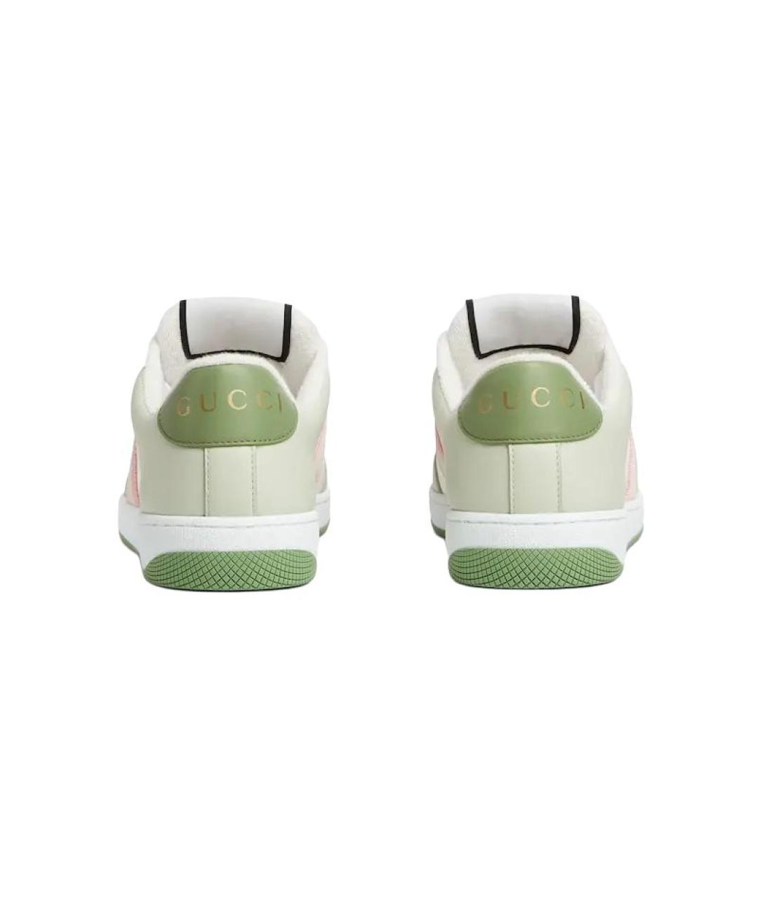 GUCCI Зеленые кожаные кеды, фото 5