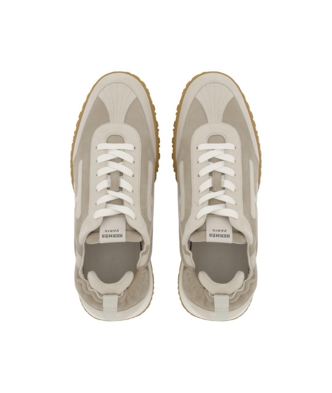 HERMES Бежевые низкие кроссовки / кеды, фото 4