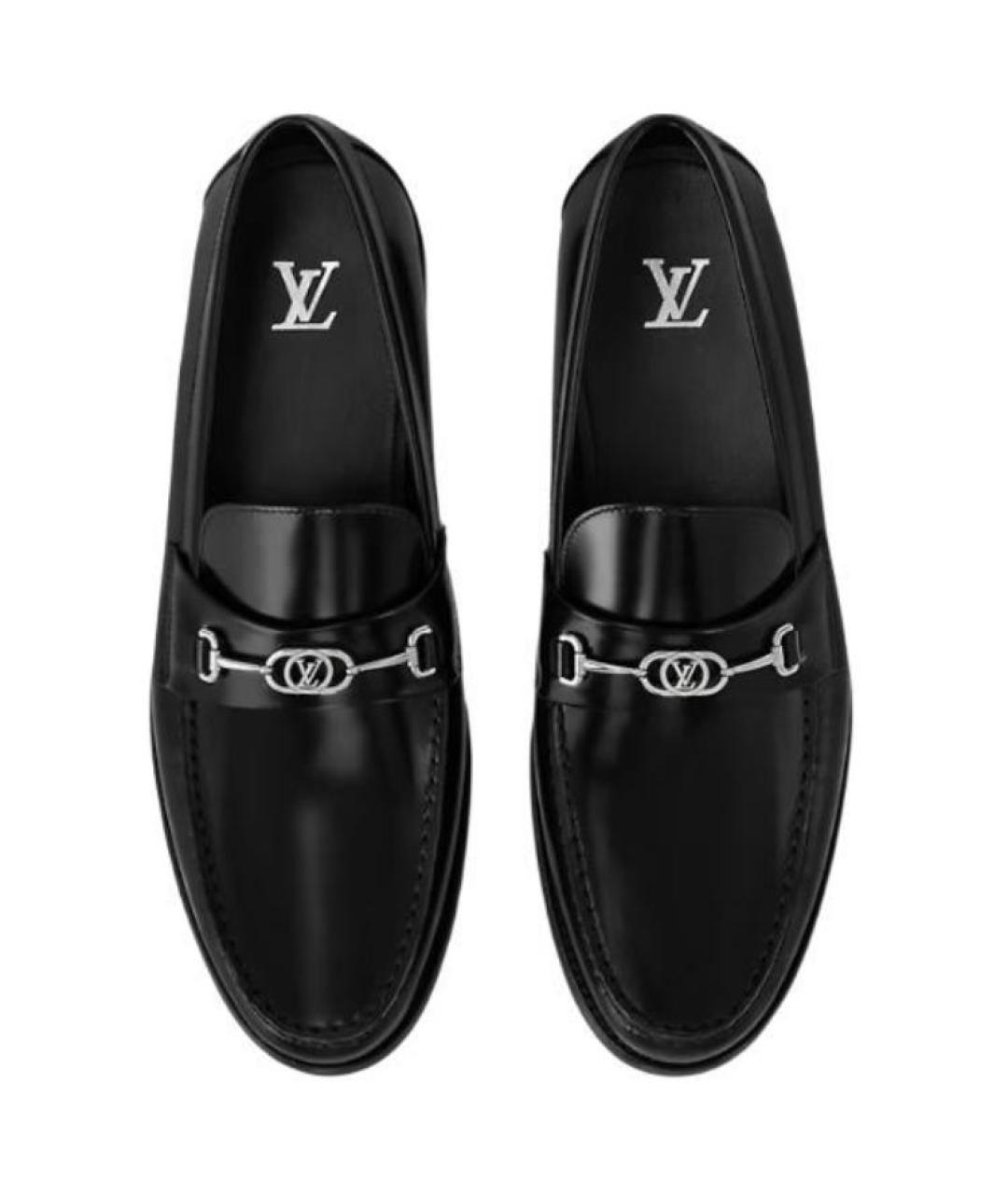 LOUIS VUITTON Черные кожаные лоферы, фото 4
