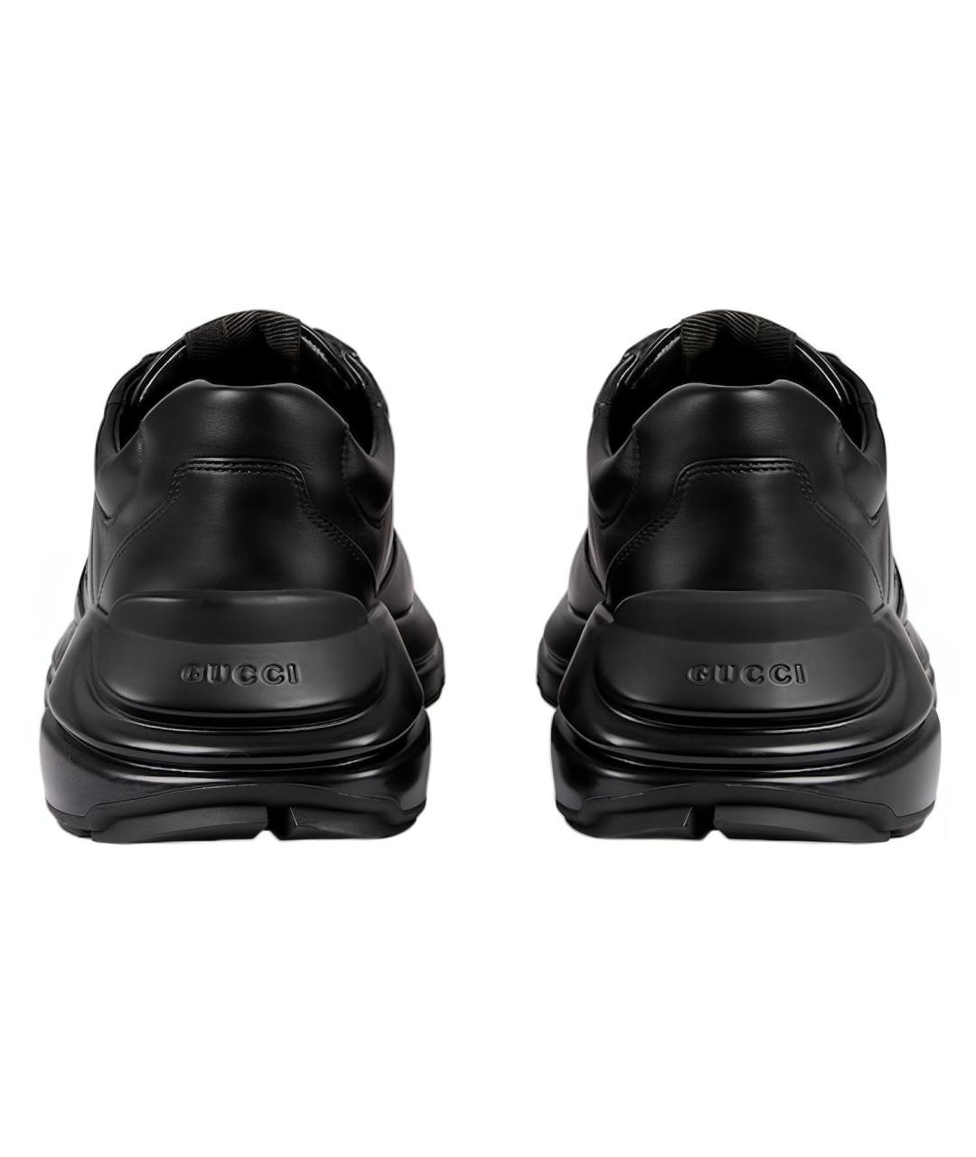 GUCCI Черные кожаные высокие кроссовки / кеды, фото 4