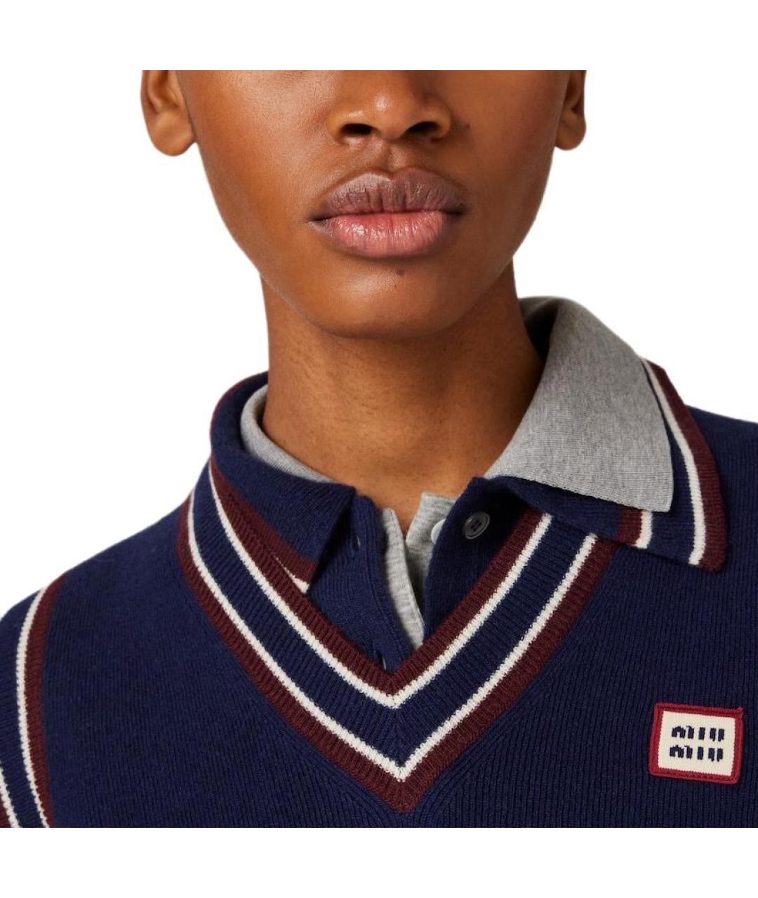 MIU MIU Темно-синяя жилетка, фото 4